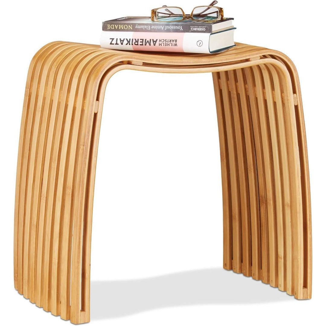Pouf multifunzione regolabile con poggiapiedi beige