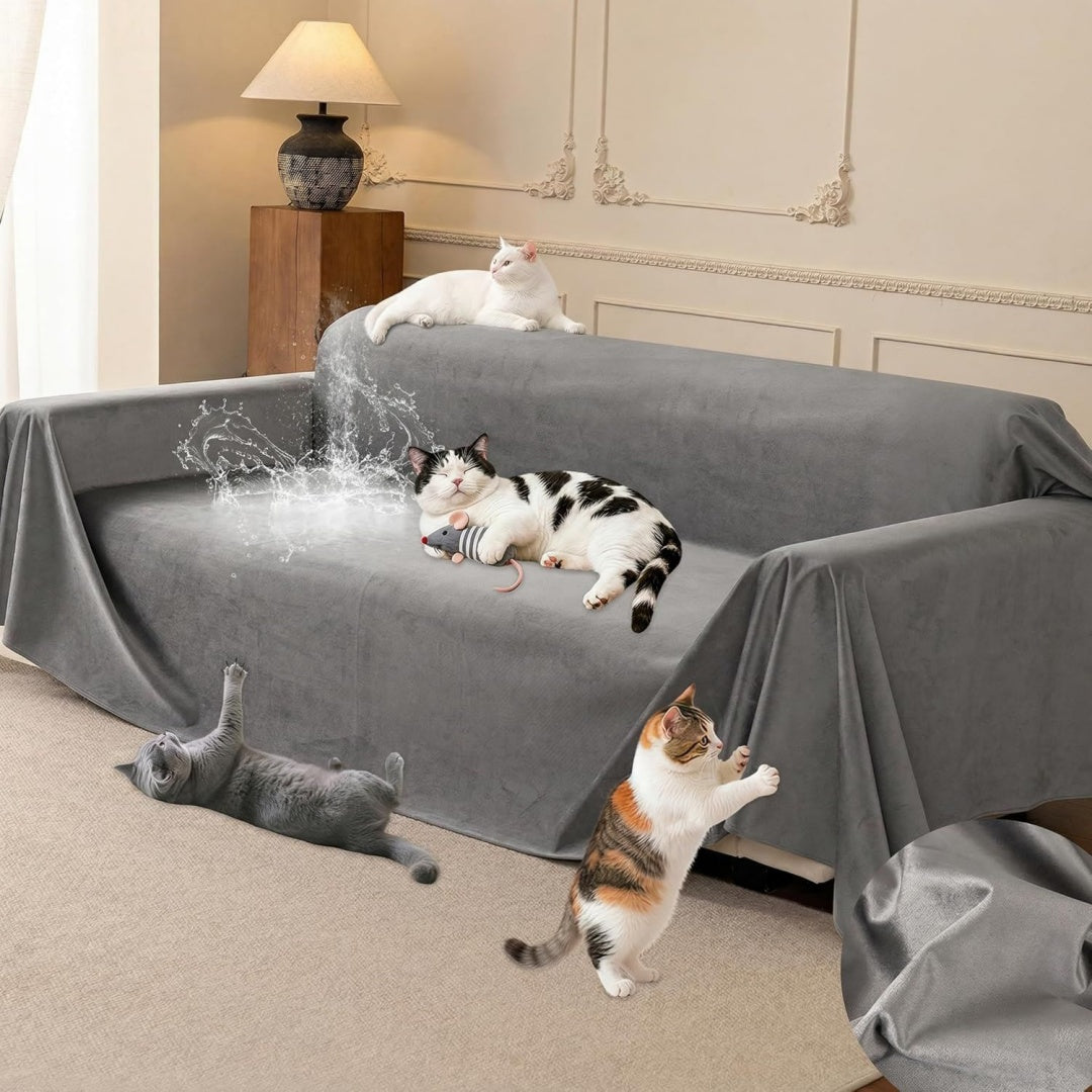Seduta imbottita Loiion Copridivano Antigraffio Gatto, Impermeabile grigio
