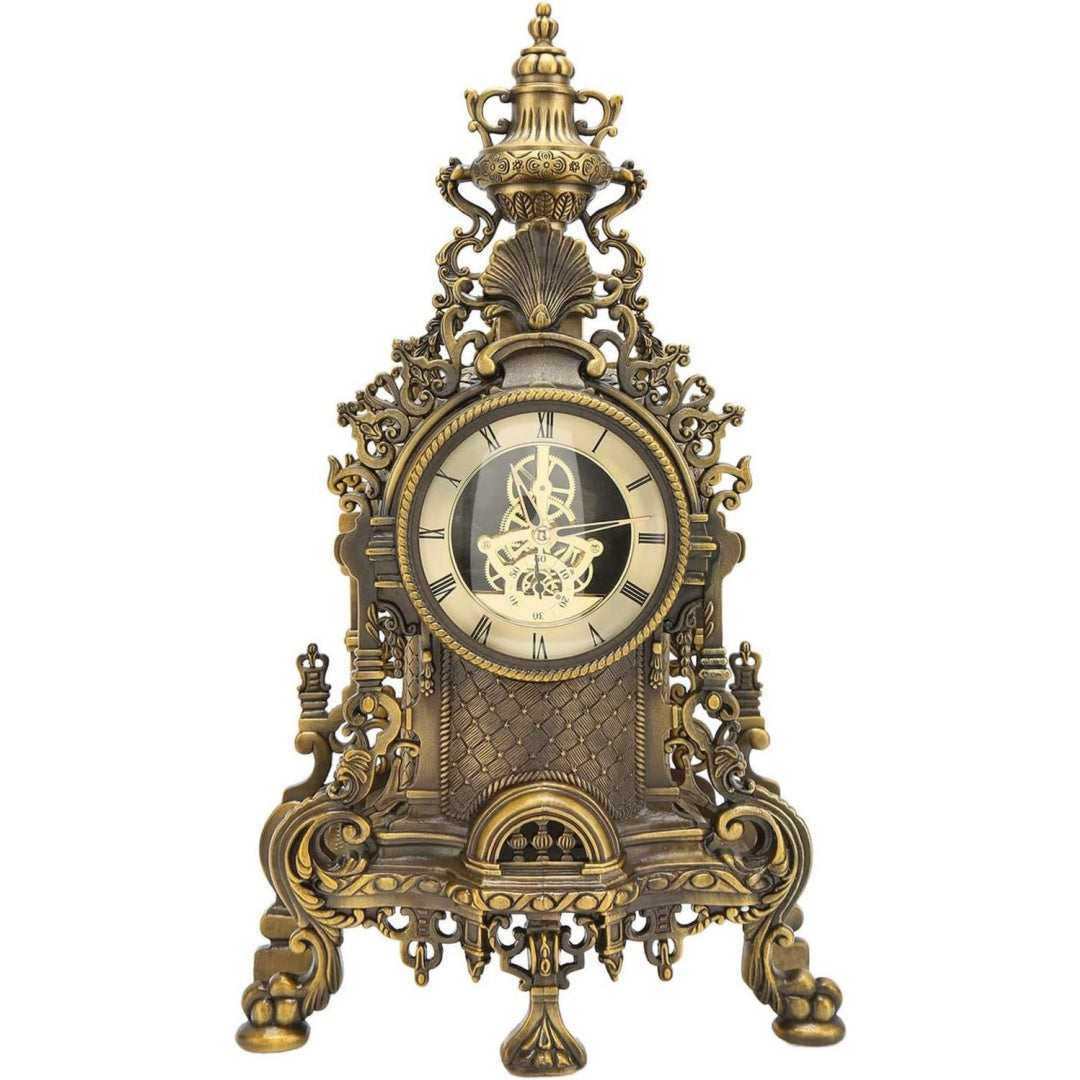 Scaffale contenitore oro con ripiani stile vintage