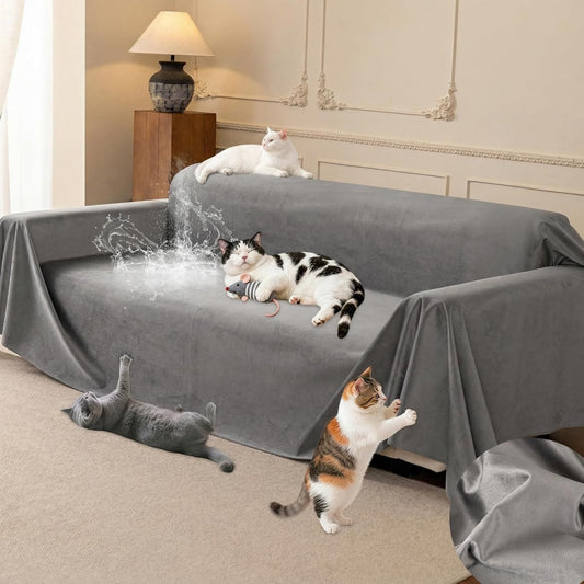 Seduta imbottita Loiion Copridivano Antigraffio Gatto, Impermeabile grigio