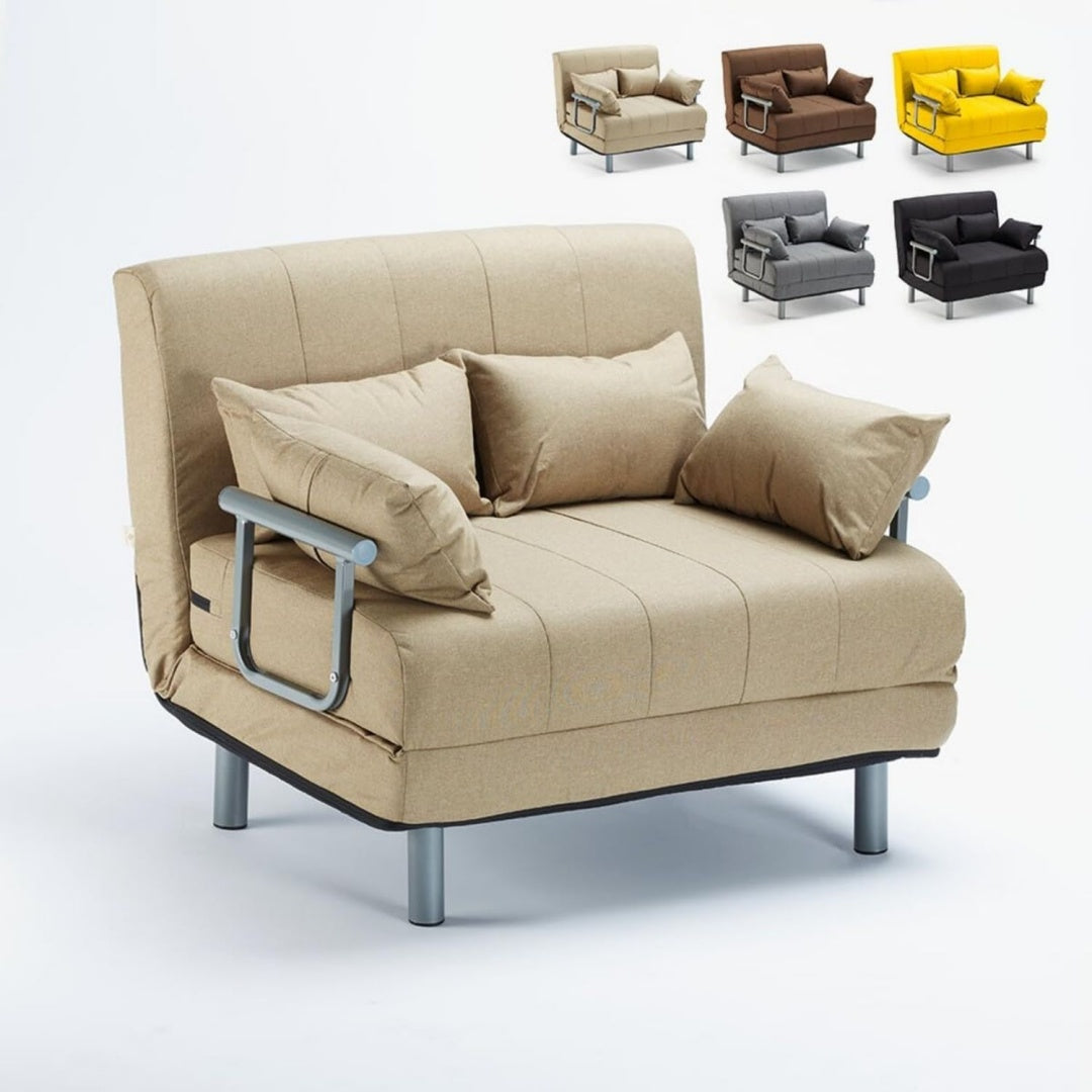 Divano confortevole beige regolabile reclinabile