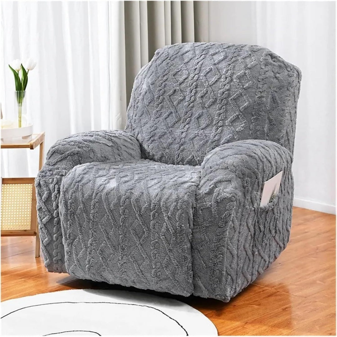 Seduta imbottita Copripoltrona Relax Reclinabile Addensare Peluche nero