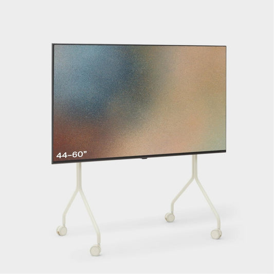 Console porta TV su ruote struttura in acciaio beige