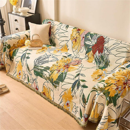 Seduta imbottita Coperta Divano Letto Nappe Copridivano nero