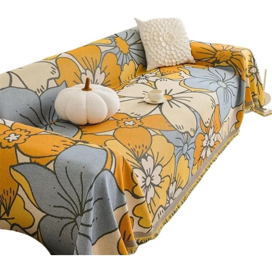 Divano da soggiorno Foulard Copridivano Asciugamano divano intrecciato nero