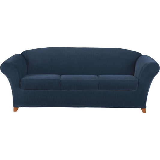 Divano da soggiorno Surefit Copridivano elasticizzato pique posti, blu