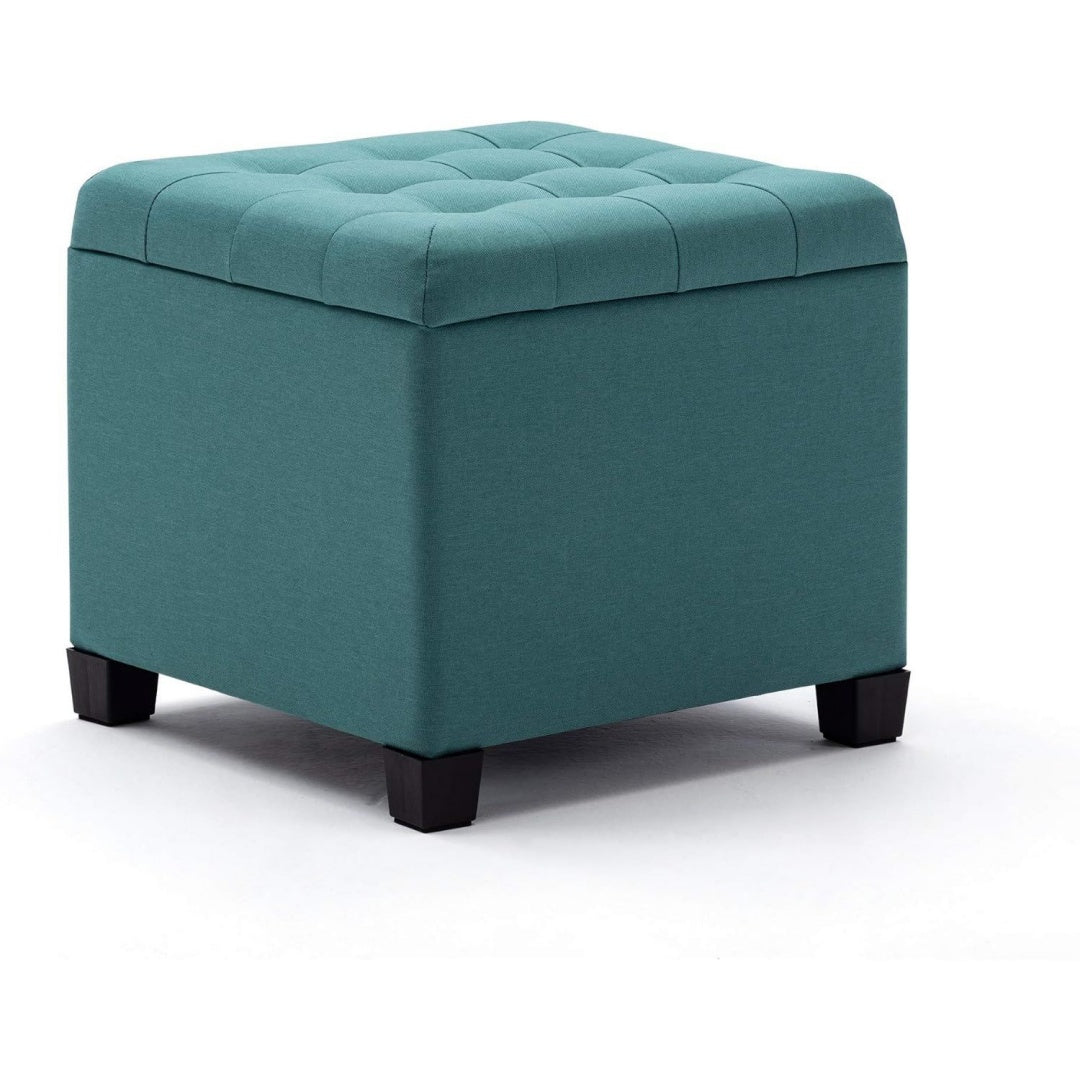 Pouf multifunzione verde con vano contenitore